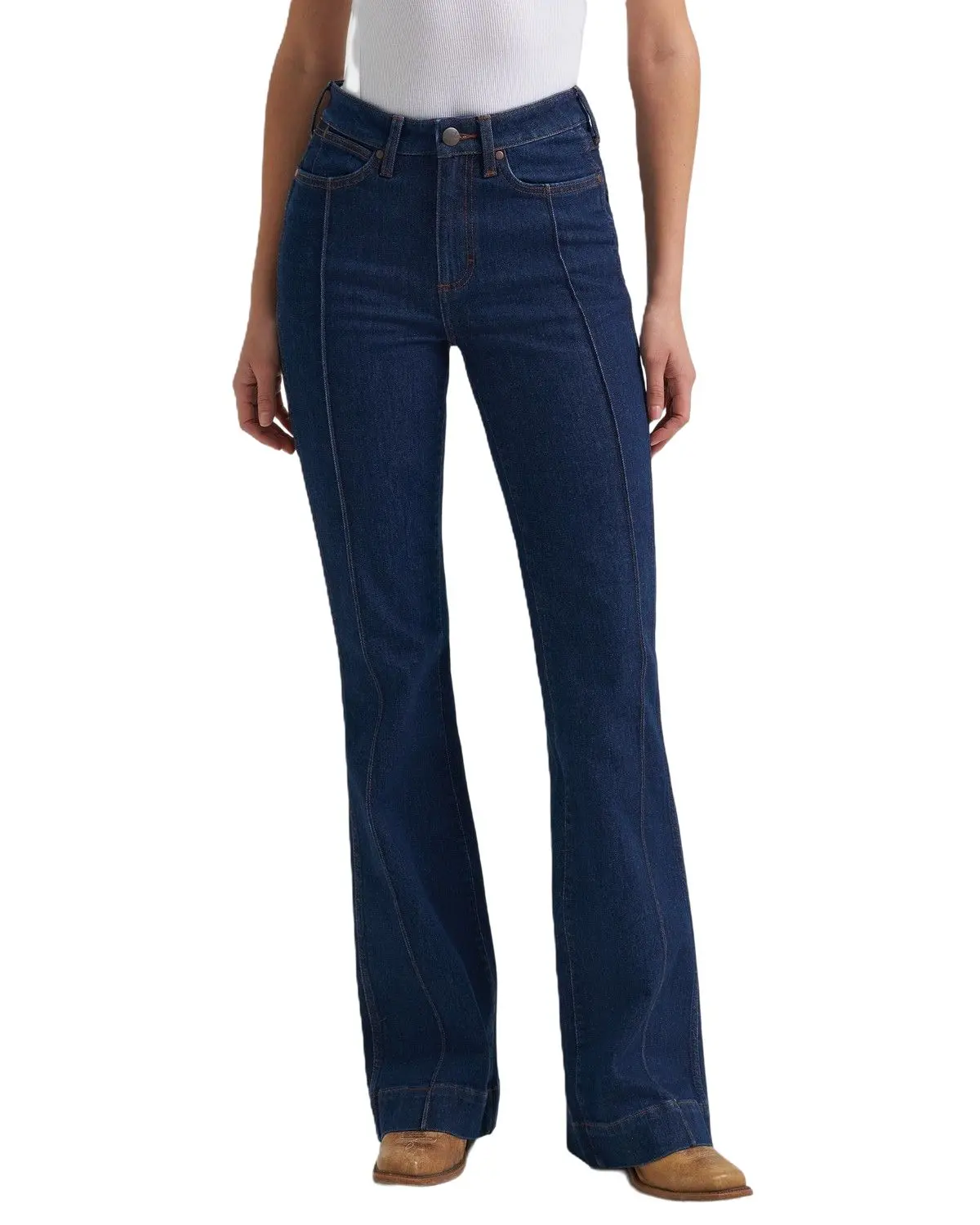 Wrangler Women's Retro Women'S Dark Wash Bailey High Rise Pintuck Trouser - 112382319
