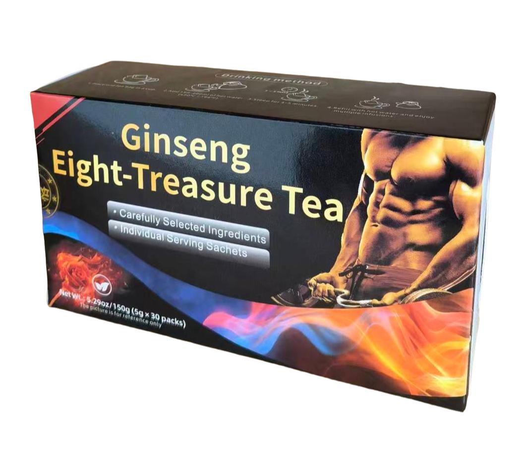 Organic Ginseng Kidney Cleansing Tea Natural Herbal Formula Health Tea for Men & Women Ginseng Eight Treasure Tea Traditional Chinese Kidney Wellness Tonic 30 Bags