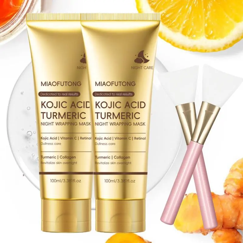 Kojic Acid Turmeric Night Mask，Rejuvenate overnight，Skincare Glowing Skin Intensive Comfort, Glow Up Mask, Turmeric Gel Mask, Face Mask, Overnight Face Mask
