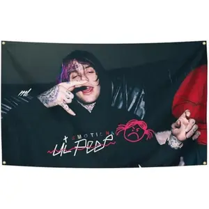 Tapestry Decor Rapper Music Poster Tapestry Flag 3X5ft Lil Singer Peep Banner 3X5ft Banner Home DecorTapestry Bedroom, Living Room,College Dorm Decor Can Be UsedIndoor and Outdoor