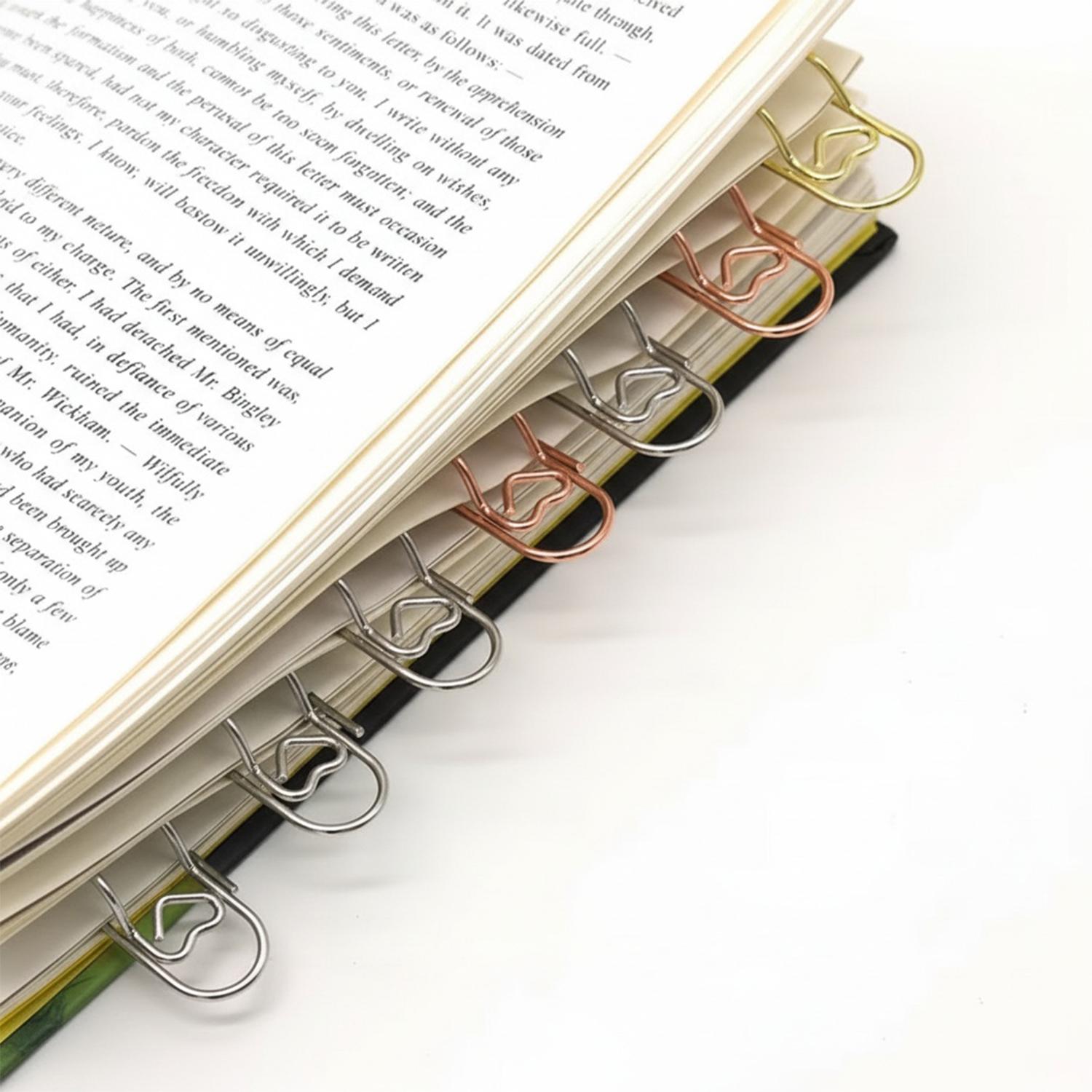 10Pcs Metal Pen Clips in Gold/Silver/Rose Gold - Paperclip Pen Holders for Notebooks and Papers,Metal Pen Clip Holder and Pen Holder Clip  for Notebook Book Journal Office School