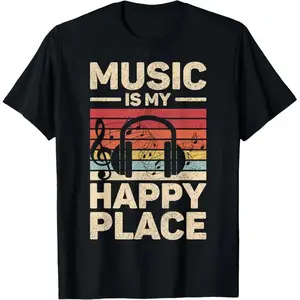 Is My Happy Place Musician Outfit EDM Music Lovers DJ T-Shirt
