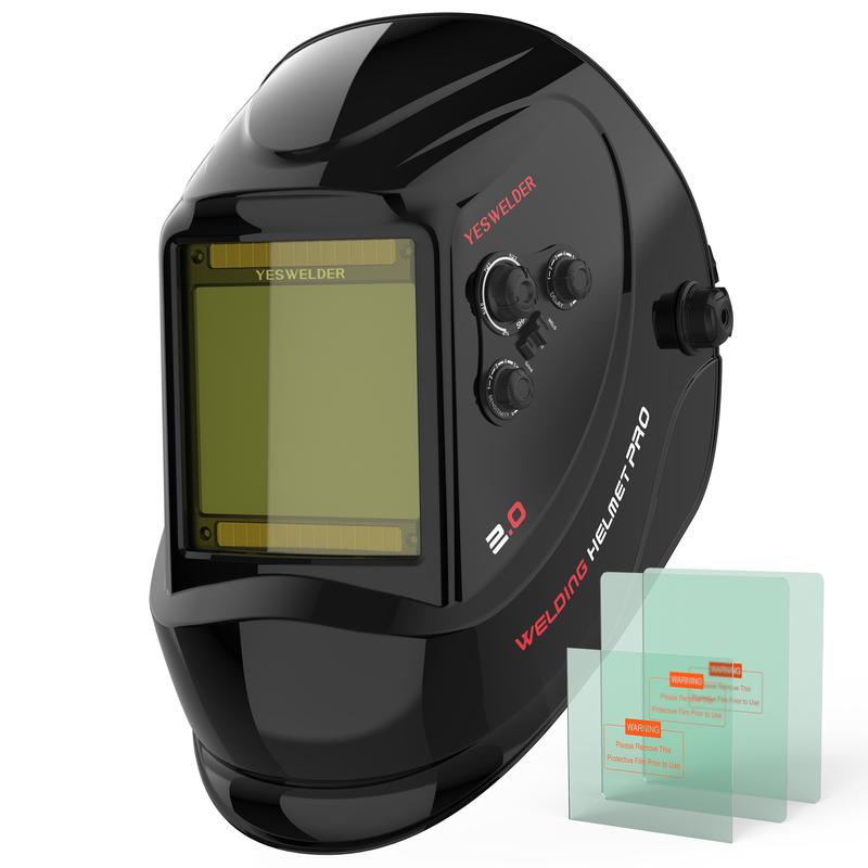 YESWELDER LYG-M800H True Color Auto Darkening Welding Helmet | Large 3.93"x3.66" View, 4 Arc Sensors Welding Mask | Wide Shade 3/5-13 Hood for TIG MIG ARC Grind