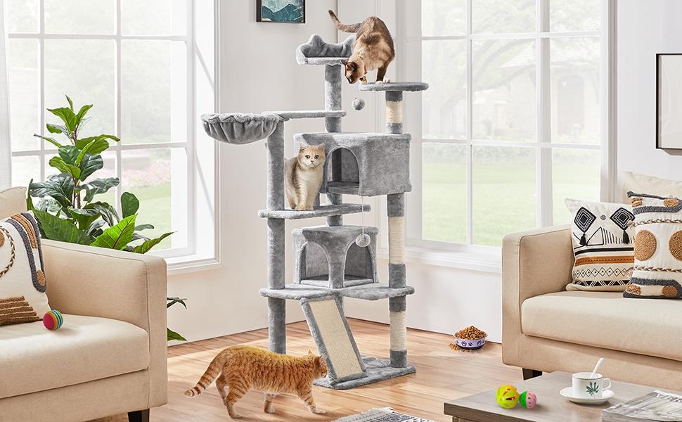 【Crazy Price】Yaheetech 54"/57''/63"/79"/82" Cat Tree Multilevel Cat Tower with 2 Condos & Dangling Ball & Round Platform & Ladder 【Crazy Price】Yaheetech 54"/57''/63"/79"/82" Cat Tree Multilevel Cat Tower with 2 Condos & Dangling Ball & Round Platform & Ladder