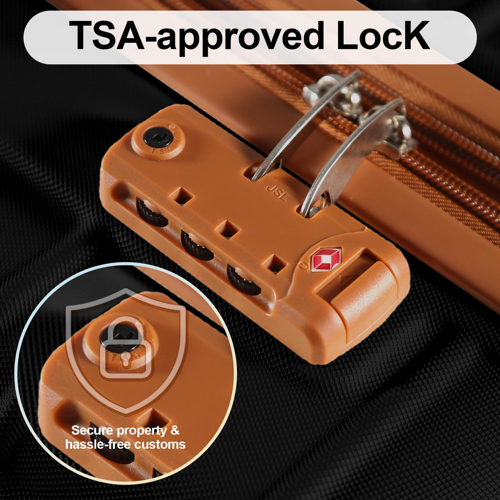 4PCS Luggage Sets, Expandable ABS Suitcase with TSA Lock, Double Spinner Wheels, 13/20/26/28in, Perfect for Family Travel & Moving