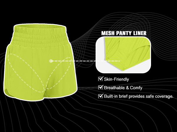 PINSPARK Women's Athletic Shorts Gym Workout Running Shorts with High Waist Zipper Pockets