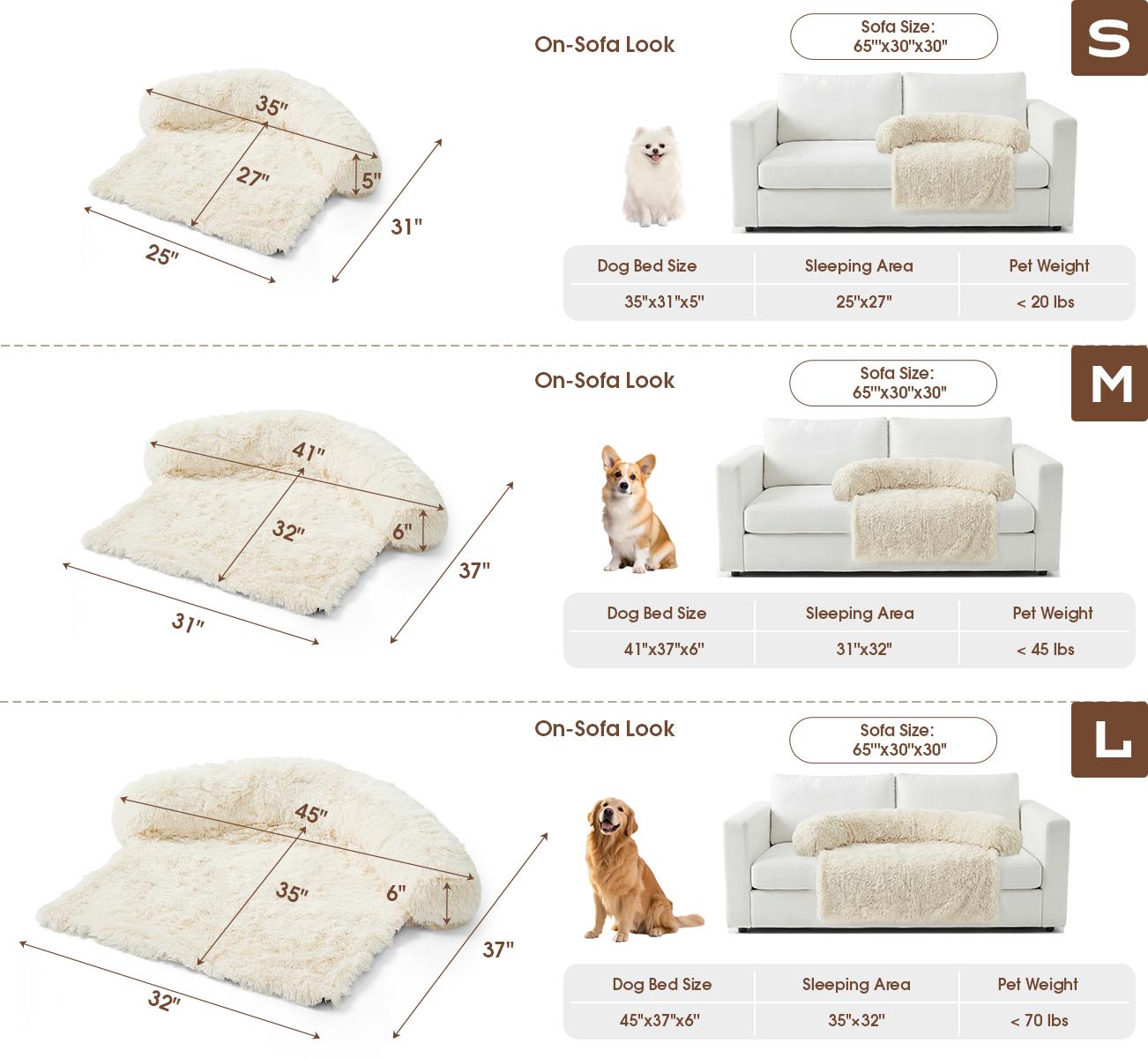 3 Styles Comfortable Pet Sofa Beds - Fluffy Fleece Cat Beds for Indoor Cats, Premium Soft with Removable Washable Cover