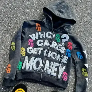 Zipper Hoodies Y2k Unisex Vintage Outerwear Oversized Graphic Hoodies Original Harajuku Punk Jackets