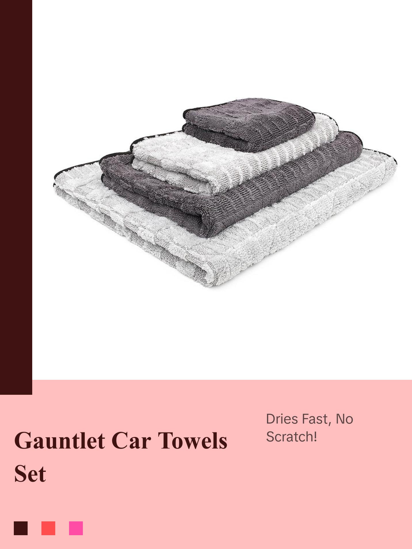 The Rag Company - Gauntlet Car Drying Towel - 70/30 Korean Microfiber, Dries Faster Without Scratching