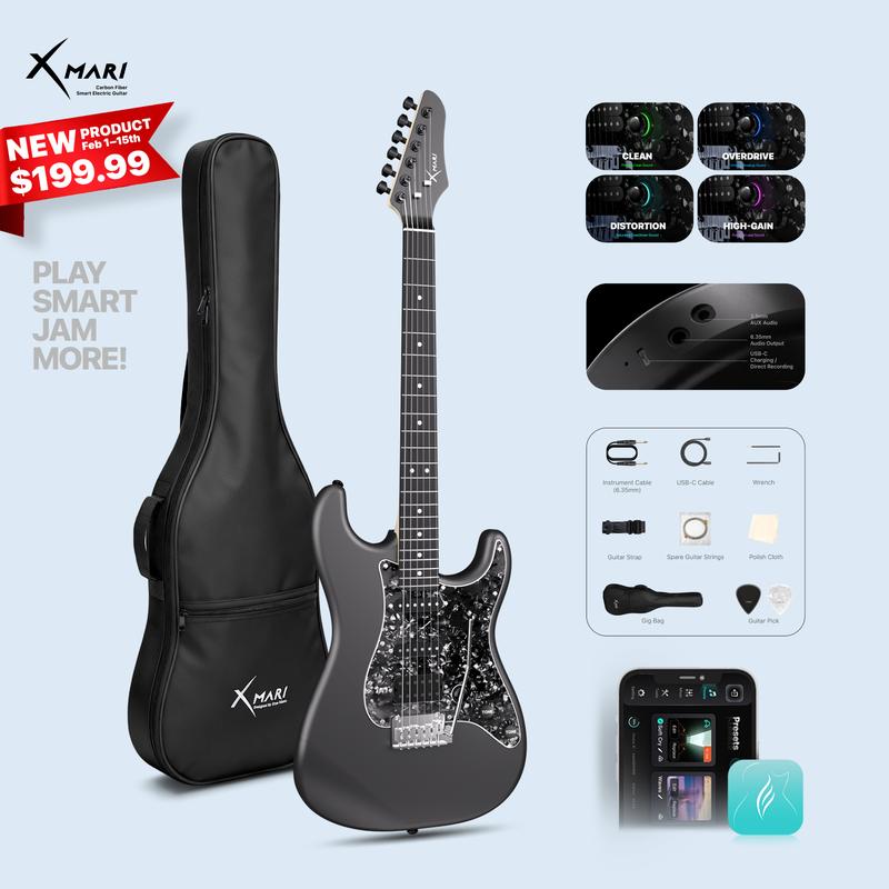SubZero Portland 22 elektrische gitaar, zwart GT112 DSP versterker pakket