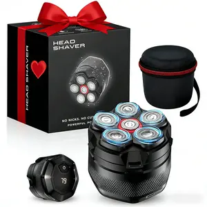 Women's Day Gift Head Shavers for Bald Men, 10000 RPM High-Speed 6D Magnetic Razor, IPX8 Waterproof Wet/Dry Shaving, Hypoallergenic Blades, LED Display & Storage Case, Deep Black Valentines Day Gifts for Him