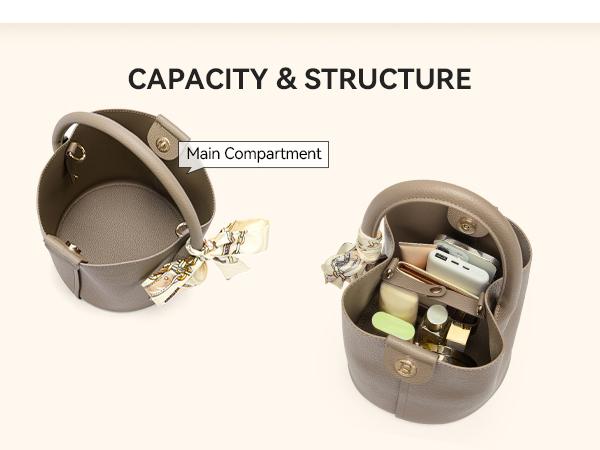 BOSTANTEN Small Crossbody Bags for Women Vegan Leather Mini Bucket Shoulder Purse with Scarf Removable Shoulder Strap