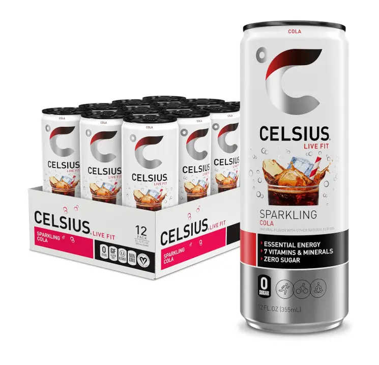 CELSIUS Sparkling Cola, Sugar Free Energy Drink, 12 Fl Oz (Pack of 12)