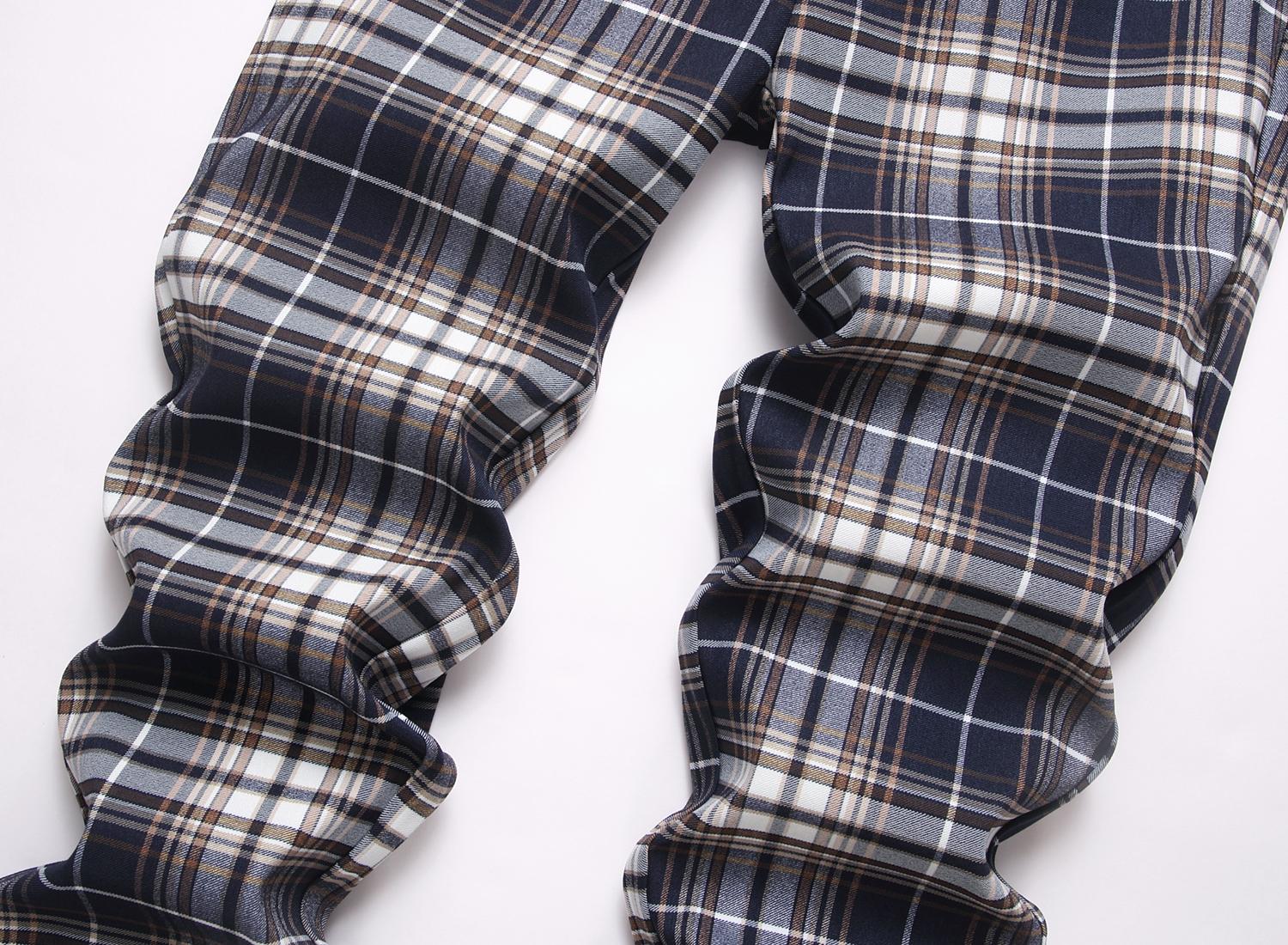 JUNBAOSS Men's 1-3 Pack Slim Fit Stretch Dress Pants Plaid Skinny Pants for Men, Straight Leg Fashion Comfort Flex Waist Pants, Mens Casual Business Golf Dress Chinos Pants SpringStatements