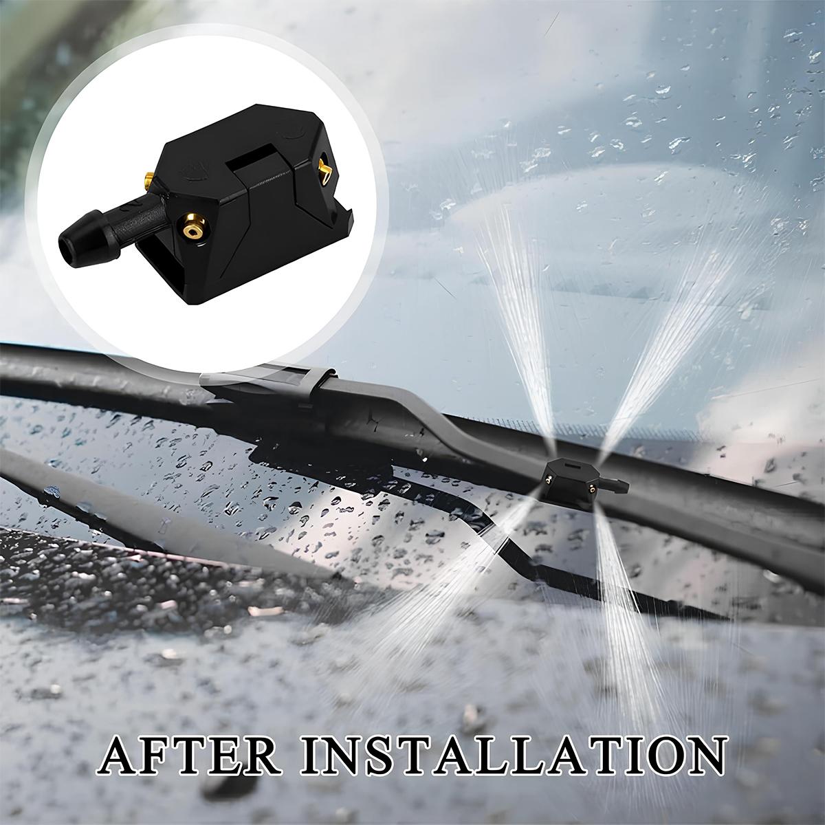 2 PCS Universal Windshield Washer Nozzle Arm Mounted Jets Nozzles, 4 Holes Car Windshield Washer Wiper Arm Sprayer, Adjustable Washer Upgrade Nozzle