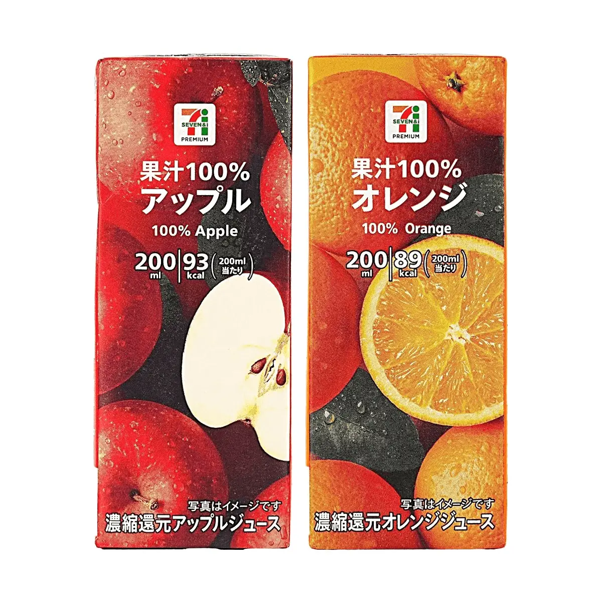 7-Eleven Japan 100% Apple Juice Orange Juice 400ml 2 Flavor 2 Bottle Combo Pack Pure Fruit Juice No Additives
