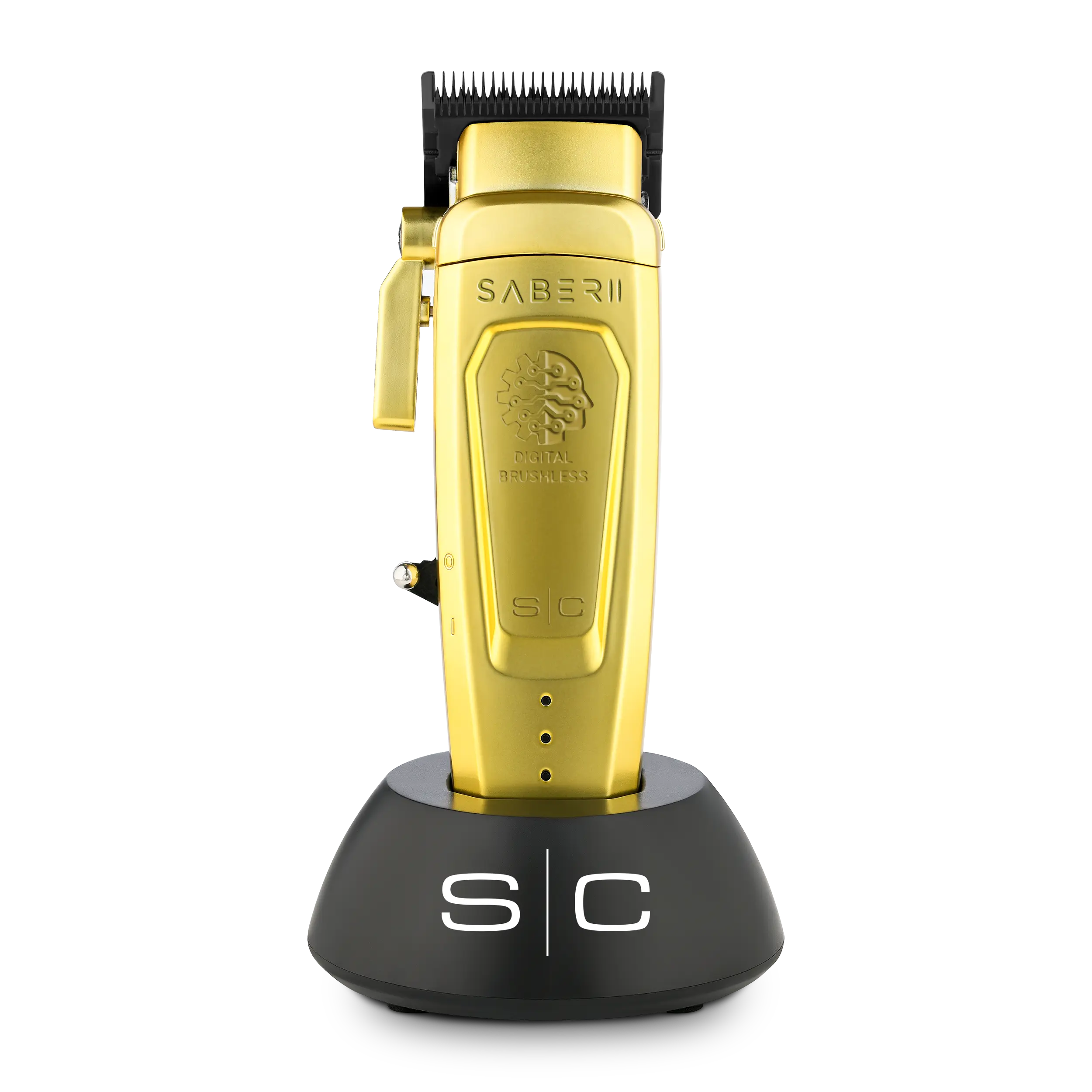StyleCraft Saber 2 Clipper - Professional Cordless Modular Hair Clipper with High-Torque Digital Brushless Motor in Gold