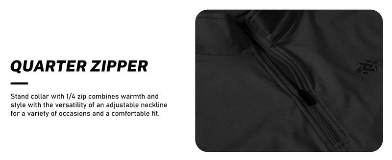 Mens Long Sleeve Quarter Zip Pullover Stand Collar Active Golf Polo Shirt 1/4 Zipper Fleece Lining Workout Top Mens Long Sleeve Quarter Zip Pullover Stand Collar Active Golf Polo Shirt 1/4 Zipper Fleece Lining Workout Top