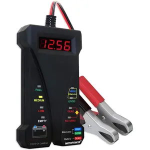 MOTOPOWER 12V Digital Battery Tester & Voltmeter – LCD Display & LED for Car & Battery Check
