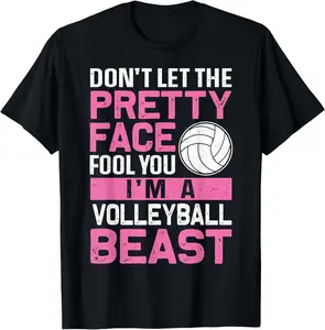 shirts Volleyball Beast Tee Women Teen Girl Volleyball Lover Sports T-Shirt
