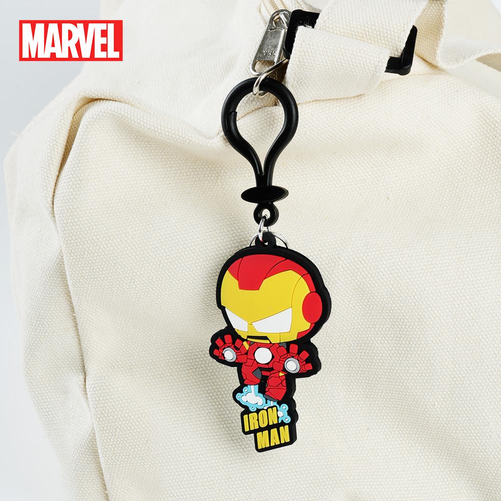 Marvel Officially Licensed PVC Keychain 1PC - Spider-Man, Deadpool & Iron Man - Soft Rubber Keyring Bag Charm & Backpack Accessory