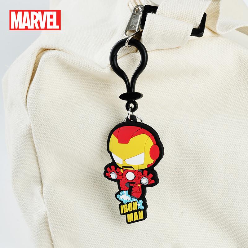 Marvel Officially Licensed PVC Keychain 1PC - Spider-Man, Deadpool & Iron Man - Soft Rubber Keyring Bag Charm & Backpack Accessory