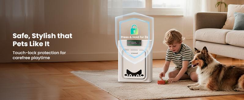 Oneisall Air Purifiers for Home Pets 3-in-1 Washable HEPA Filter Covers up to 2200 Ft² Dual-Sided Filter with 220g Activated Carbon Pet-Friendly Design Allergen Relief Odor Removal