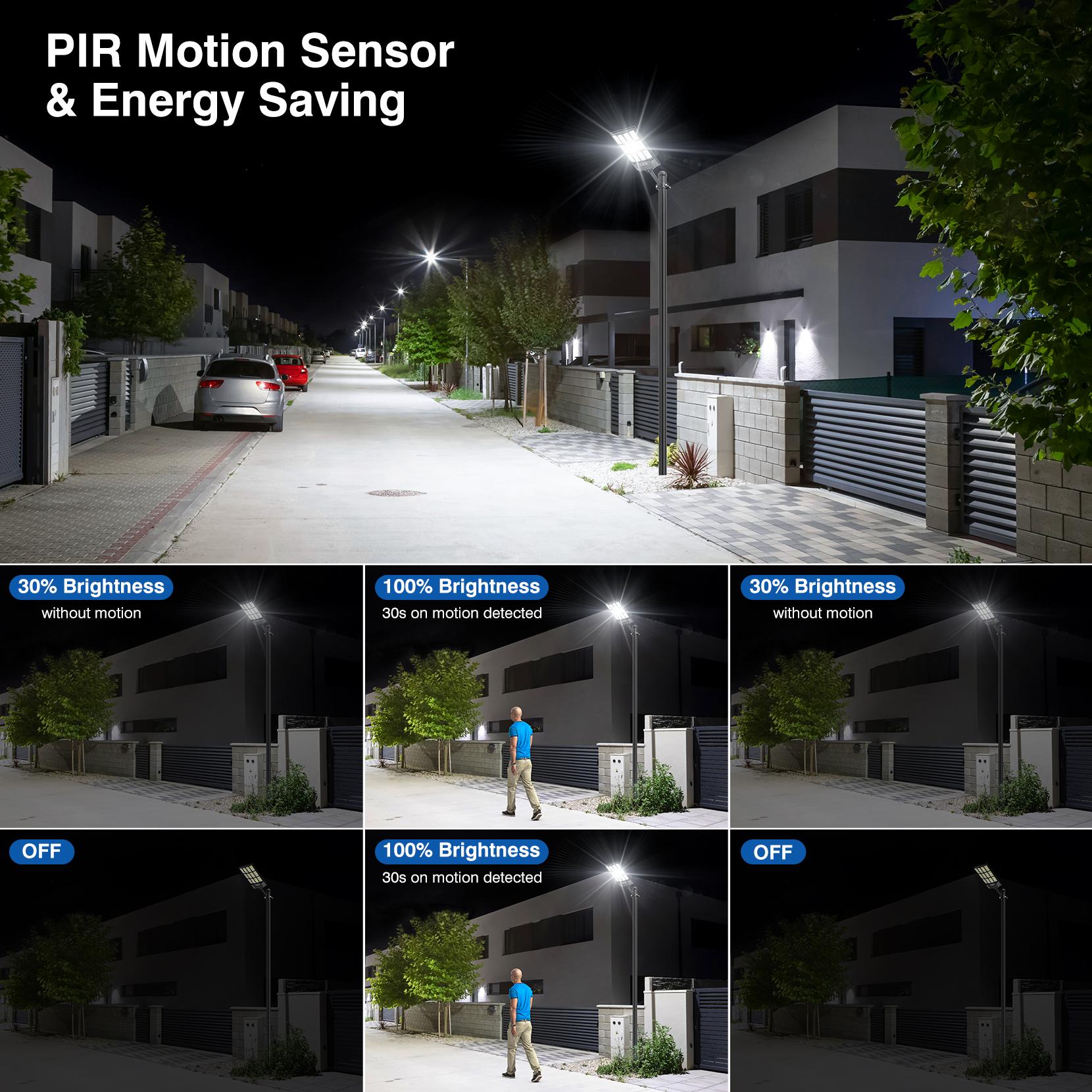 2Pack Solar Street Lights Outdoor Waterproof,50000LM Wide Angle Solar Flood Light, LED Parking Light with Motion Sensor and Remote Control, Suitable for Street, Parking lot