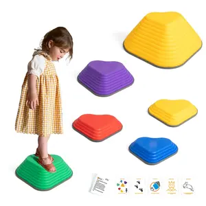 Stepping Stones for Kids, Set of 6pcs for Balance with Non-Slip Bottom - Exercise Coordination and Stability (6pcs-Heart)