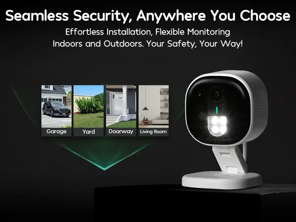 winees 2K Home Security Camera Indoor Outdoor, Wired WiFi Camera for Home, AI Human & Pet Detection, Color Night Vision, Two-Way Audio, Pet Camera & Baby Monitor, Cloud & 128GB SD Storage