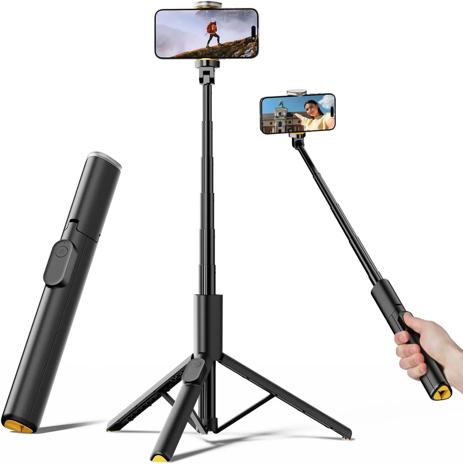 【BackToSchool] Weilisi 60" Phone Tripod, Tripod for iPhone & Portable Selfie Stick Tripod with Remote, Phone Tripod Stand for Video Recording, Travel Tripod for Cell Phone Tripod Compatible with iPhone 15/14/13/Android,back to school,back to school haul