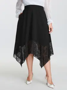 【Summer Turn-Up】【Pocket Approved】BlOOMCHIC Plus Plus Sheer Lace Handkerchief Hem Midi Skirt [1x-6x] 2026 Summer Pick for Mother's Day