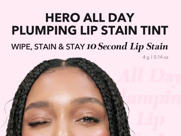 [APRILSKIN Official] Hero All Day Plumping Lip Stain | 24H Long-Lasting | Quick Visible Plumping for Fuller-Looking Lips | Smudge-Proof & Transfer Proof Wipe-Off Tint | Natural Rose