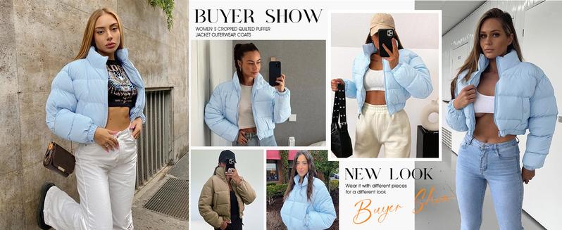 Arssm Women’s Cropped Quilted Jacket – Lightweight Zip-Up Winter Coat for Warmth & Stylish Streetwear