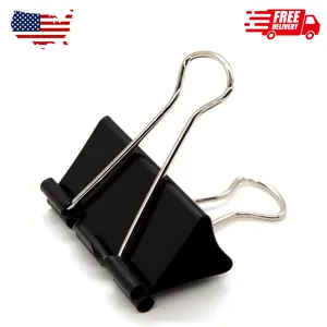 Large Binder Clips 1.6-Inch (24 Pack), Big Paper Clamps Clip, Black