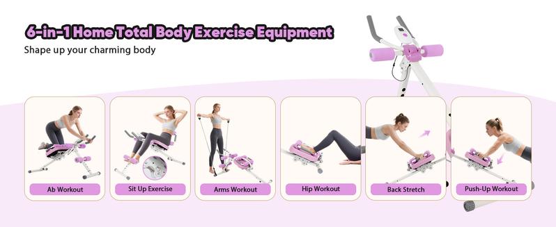 adjustable abdominal exerciser,6 in 1 Ab Trainer Machine,six pack abs trainer,ab coaster machine form,Multi-Functional Adjustable Ab Workout Equipment for Home Gym, Sit Up Exercise and Strength Training