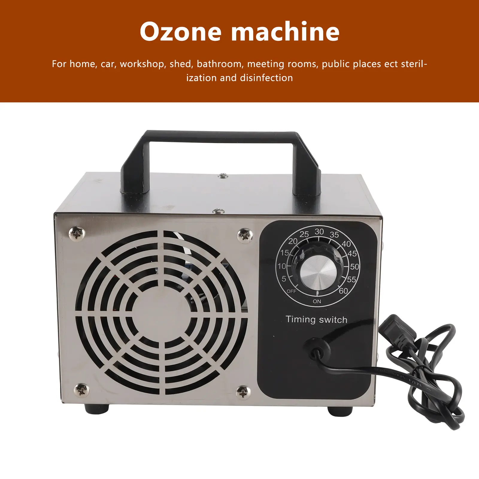 Areyourshop 32g/h Ozone Generator Machine, Air Purifier for Odor Removal,  Mold & Smoke Elimination, Lonizer Ozonator, for Commercial&Industrial Use,  for Car/Basement/House/Workshop
