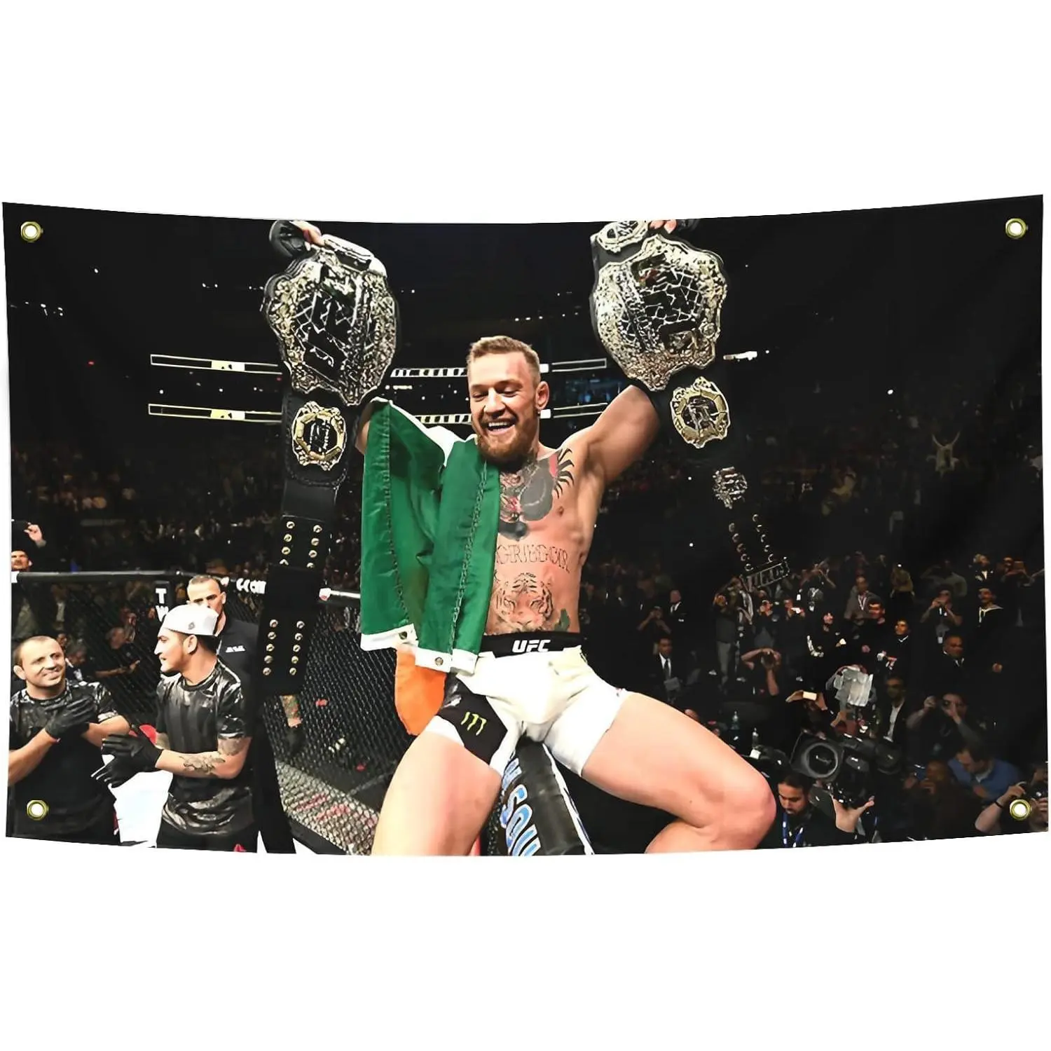 Tapestry Conor McGregor Boxing Flag Funny Poster Durable Man Cave Wall Flag with Brass Grommets Tapestry for College Dorm Room Decor,Outdoor,Bedroom, Parties gifts, travel, filming,events,festivals.. In 60X40 In