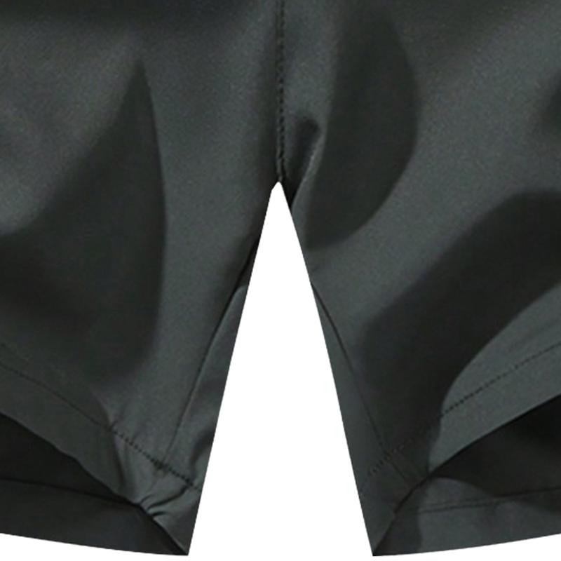 Men's summer sports shorts, breathable quick-dry fabric, drawstring waistband with zipper pockets, lightweight and comfortable, suitable for running, hiking, and everyday outdoor activities