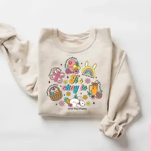 Mental Health Easter Day Sweatshirt, Therapist Easter T-shirt, School Psych Easter Shirt, Retro Comfort Easter Gift, Sped Teacher Easter Tee