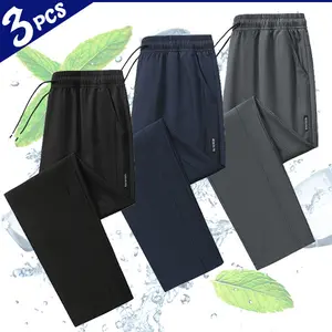 Hot Weather | Cooling Casual Long Pants | 3-Pack | Commute / Home / Travel | Quick-Dry Wrinkle-Resistant Fabric | Unlined | Comfortable Jogger Fit Outdoor Cargo Ankle Tapered Dress Wide-Leg Pleated
