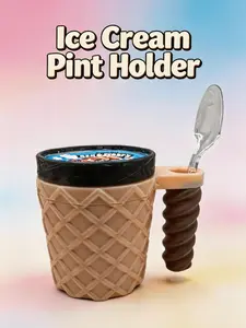 Ice Cream Pint Holder with Spoon Slot – Perfect for Ice Cream Lovers!