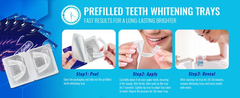 MySmile 7/14 Treatments Prefilled Teeth Whitening Trays Kit with 12% Hydrogen Peroxide Teeth whitening Gel for Sensitive Teeth, Fast-Result Stain Remover TikTokShopdealsforyoudays
