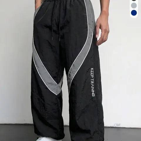 Men's Athletic Trench Coat Pants Wrinkle Resistant Lightweight Sweatpants with Ankle Zips Side Striped Drawstring Hems for Training Tennis Outdoor Sports Menswear work holiday party outfit track  pants  vibes solid drawstring waist sweatpants Athleisure S
