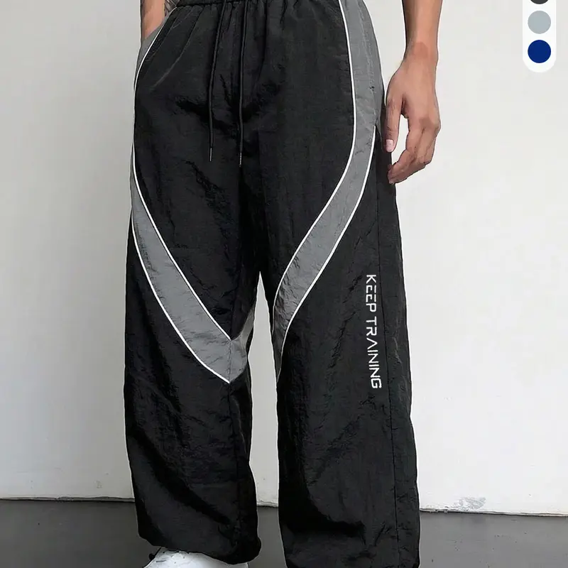 Men's Athletic Trench Coat Pants Wrinkle Resistant Lightweight Sweatpants with Ankle Zips Side Striped Drawstring Hems for Training Tennis Outdoor Sports Menswear work holiday party outfit track  pants  vibes solid drawstring waist sweatpants Athleisure S