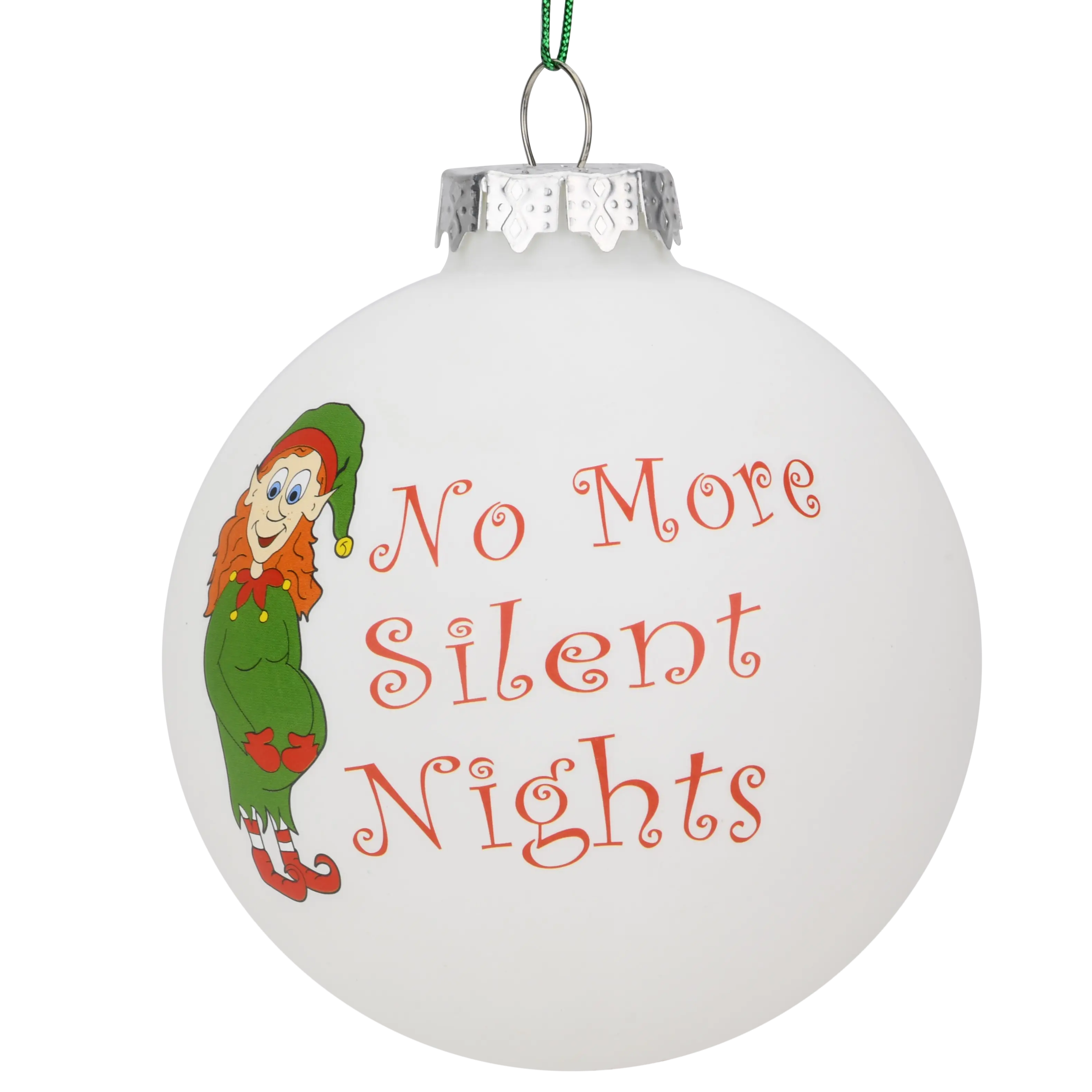 Tree Buddees No More Silent Nights Fun Pregnancy Glass Christmas Ornament 3x3 Hard to Break Perfect Gift for Expecting Mothers