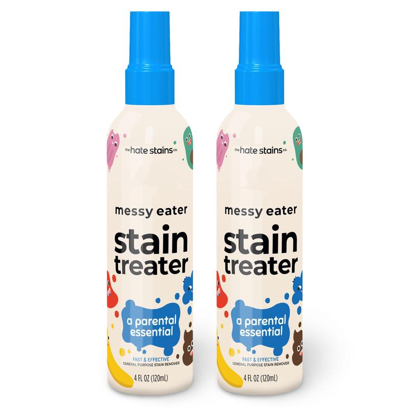 Stain Treater Spray - 4 oz. 2-pack Stain Remover Spray - Essential for Newborns and Babies - No dry cleaning of food, grease, coffee stains on clothing, underwear, fabrics Laundry Detergent Sheets Various Laundry Needs Infant Milk Toddlers Skin