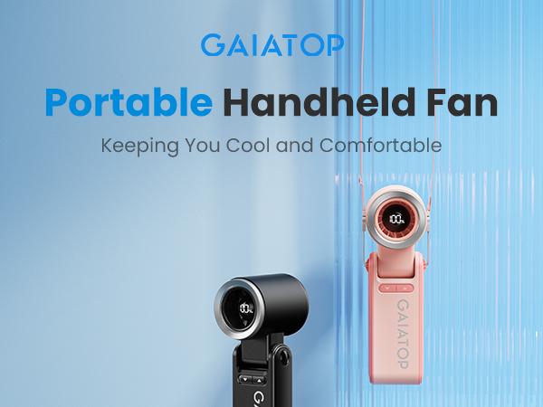 GAIATOP Handheld Mini Fan, Up to 21 Hours of Use, Rechargeable Battery, 6-Speed 180° Adjustable, Lightweight & Portable Foldable Fan, Summer Essential for Women & Girls, Travel & Work   Valentine's Day gift
