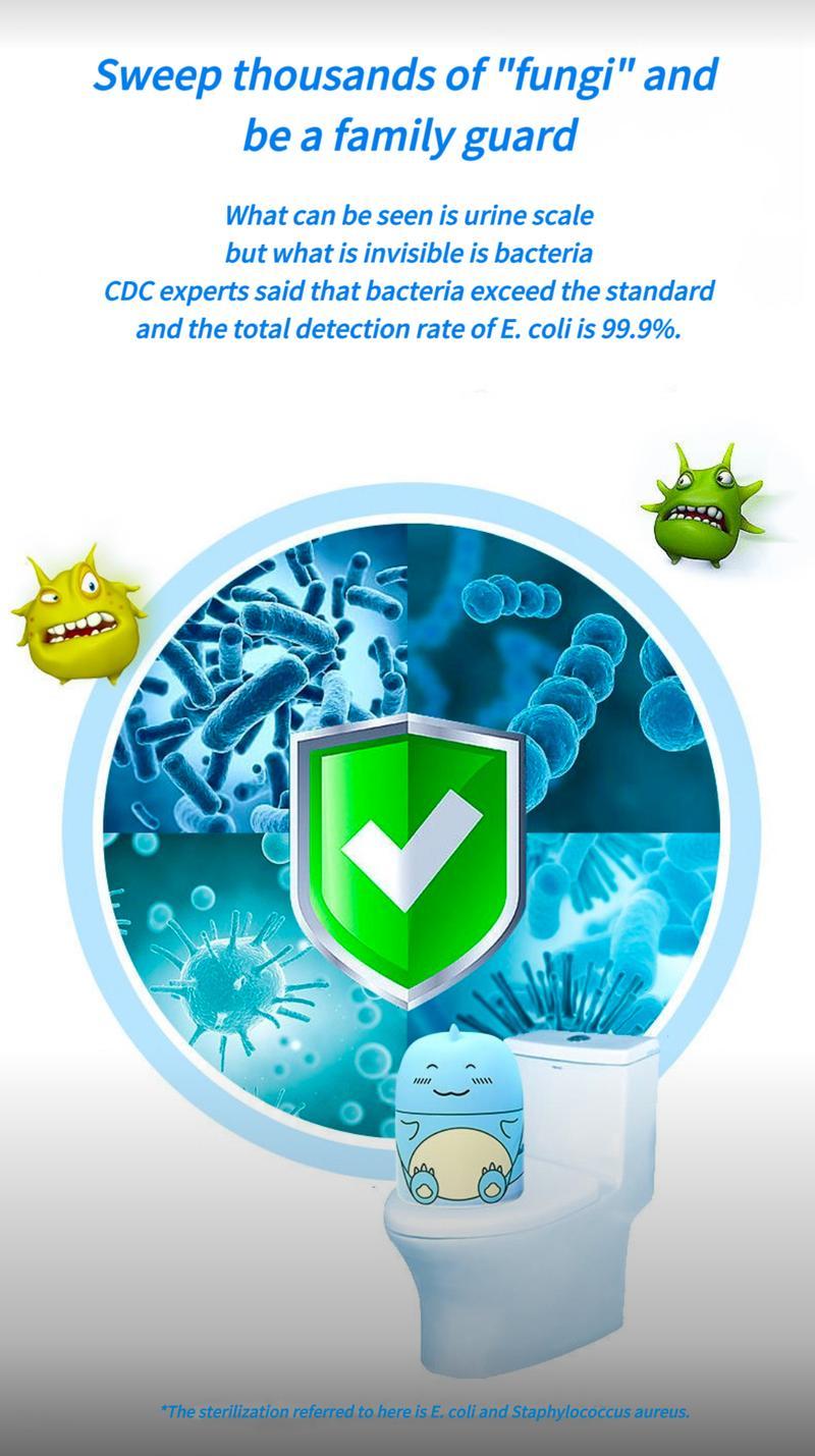 3PCS Toilet Bowl Cleaner Bottle, Cute Dinosaur-Shaped Bathroom Toilet Tank Cleaner with Ocean, Jasmine, and Peach Scent full head coverage