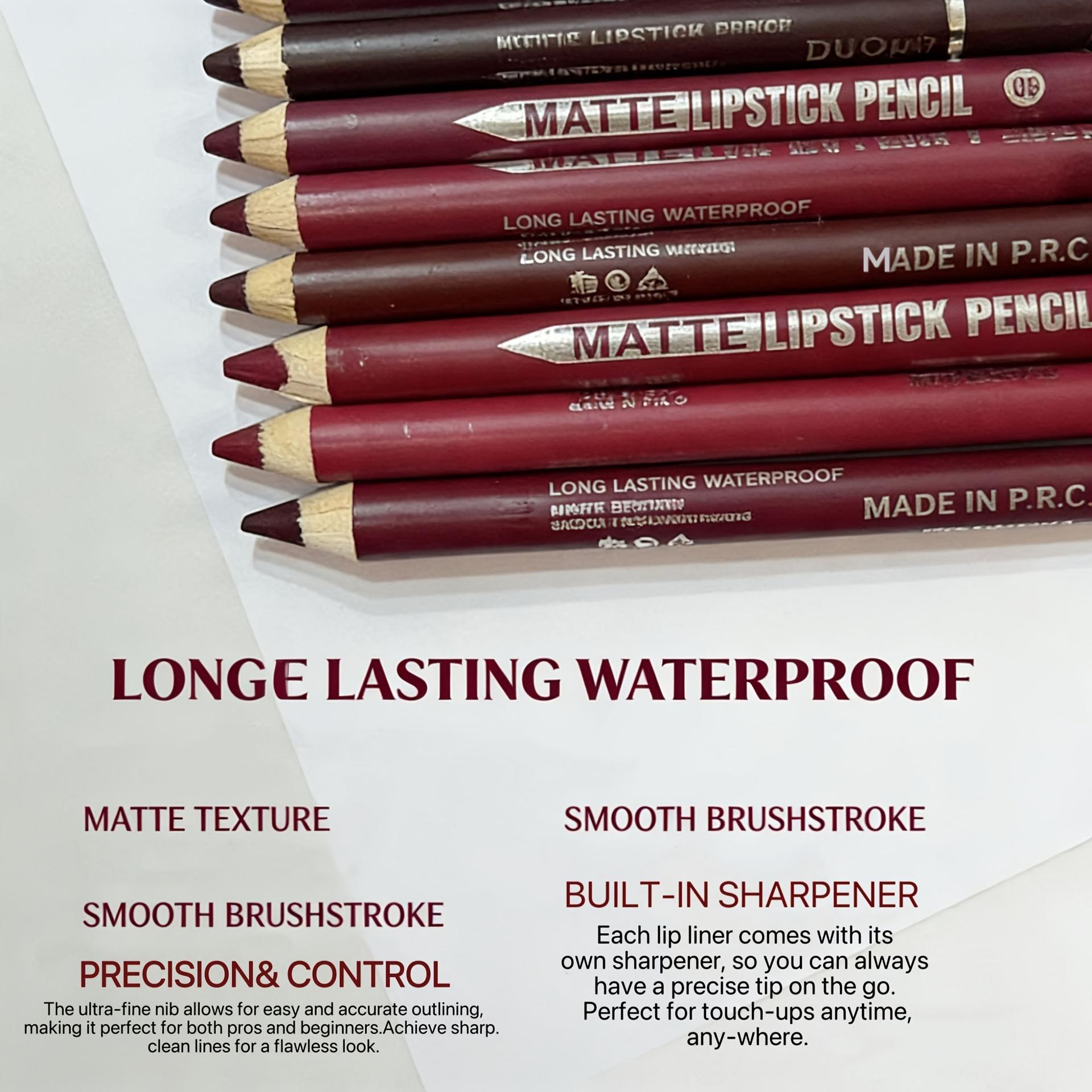 12Pcs Matte Lip Liner With Sharpener Set Waterproof Smudgeproof Precise Contour Lipstick Pens Long Lasting Smooth Makeup Versatile Daily Cosmetic Summeressentials